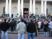 Revd John Owen, one of the two speakers to address the crowd